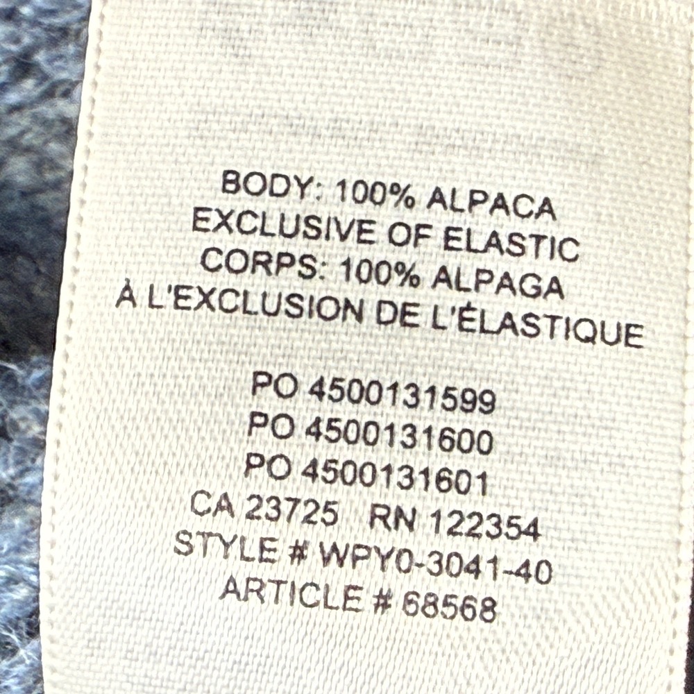 Aritzia Babaton 100% Alpaca Knit Sweater Women Size Large Blue Dolman Pullover - Picture 6 of 7